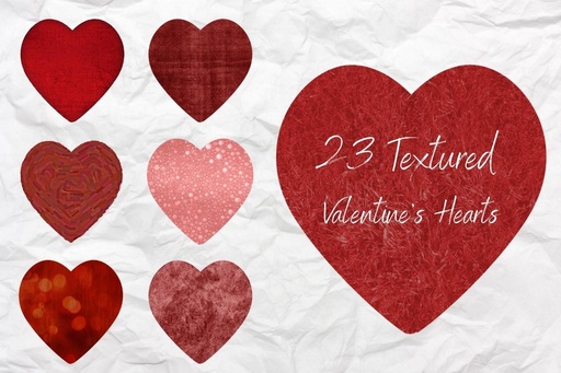 Textured Valentine's Hearts Graphics