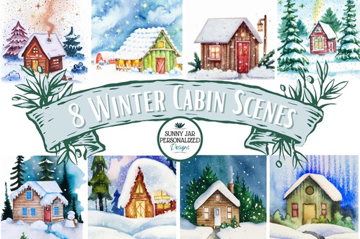Painted Winter Cabin Scenes