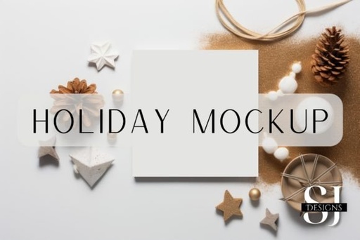 Glitter Holiday Invite Mockup