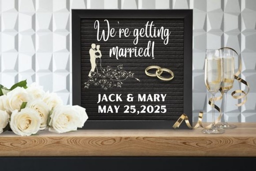 Letterboard Wedding Announcement Mockup