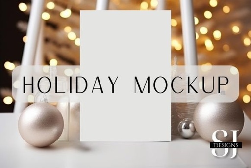 Golden Memories Holiday Invite Mockup